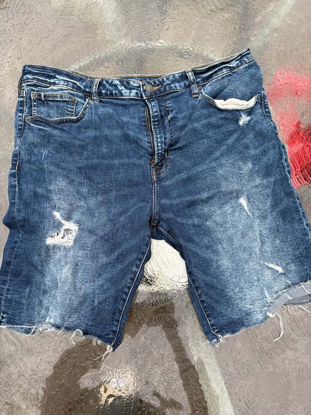 American Eagle Outfitters Extreme Flex Distressed Denim Shorts Size 38 Blue